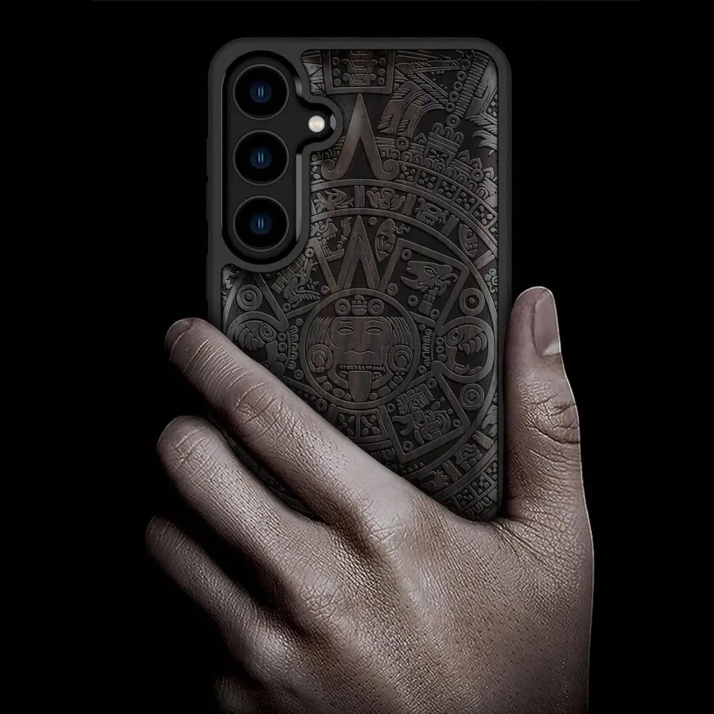 Galaxy S24 Case Natural Wood Black Soft TPU Protective Cover, 20L-176PH003